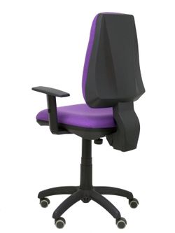 Modelo Elche CP - Silla de oficina ergonómica con mecanismo permanente, regulable en altura y ruedas de parqué - Asiento y respaldo tapizados en tejido BALI color lila (BRAZOS REGULABLES EN ALTURA)