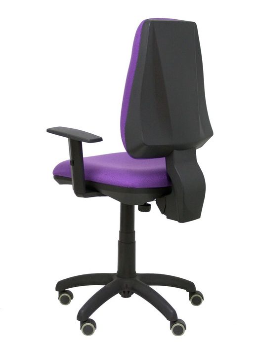 Modelo Elche CP - Silla de oficina ergonómica con mecanismo permanente, regulable en altura y ruedas de parqué - Asiento y respaldo tapizados en tejido BALI color lila (BRAZOS REGULABLES EN ALTURA)