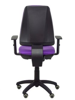 Modelo Elche CP - Silla de oficina ergonómica con mecanismo permanente, regulable en altura y ruedas de parqué - Asiento y respaldo tapizados en tejido BALI color lila (BRAZOS REGULABLES EN ALTURA)