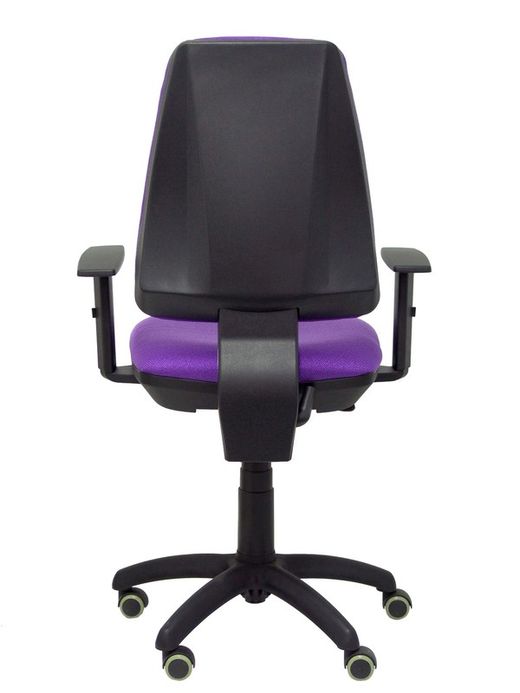 Modelo Elche CP - Silla de oficina ergonómica con mecanismo permanente, regulable en altura y ruedas de parqué - Asiento y respaldo tapizados en tejido BALI color lila (BRAZOS REGULABLES EN ALTURA)