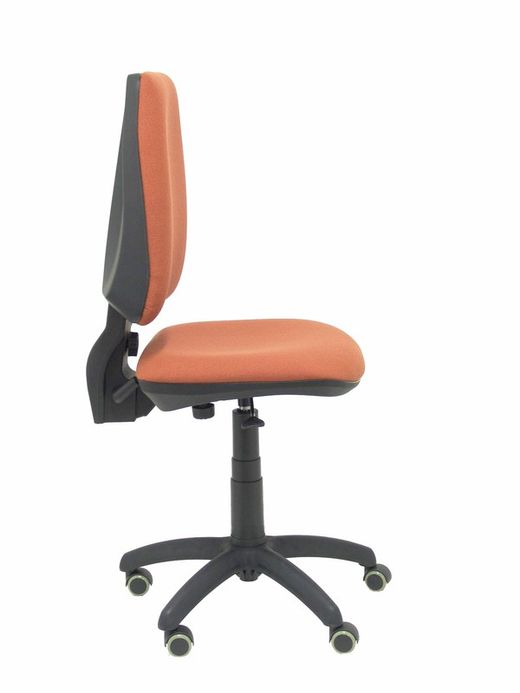 Modelo Elche CP - Silla de oficina ergonómica con mecanismo permanente, regulable en altura y ruedas de parqué - Asiento y respaldo tapizados en tejido BALI color marrón