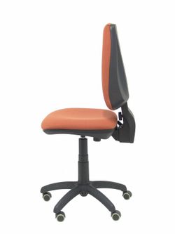 Modelo Elche CP - Silla de oficina ergonómica con mecanismo permanente, regulable en altura y ruedas de parqué - Asiento y respaldo tapizados en tejido BALI color marrón