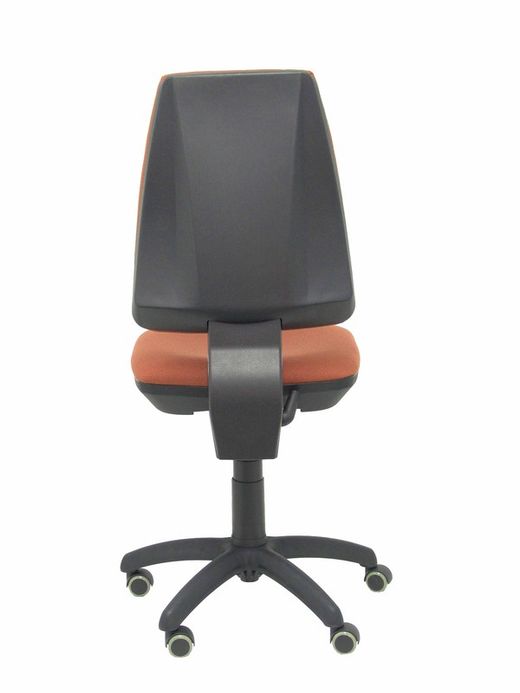 Modelo Elche CP - Silla de oficina ergonómica con mecanismo permanente, regulable en altura y ruedas de parqué - Asiento y respaldo tapizados en tejido BALI color marrón