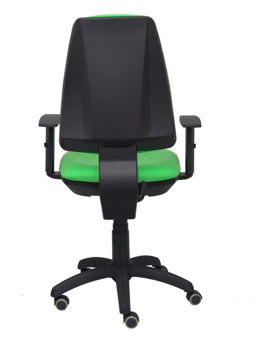 Modelo Elche CP - Silla de oficina ergonómica con mecanismo permanente, regulable en altura y ruedas de parqué - Asiento y respaldo tapizados en tejido BALI color pistacho (BRAZOS REGULABLES EN ALTURA)
