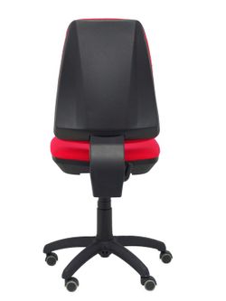 Modelo Elche CP - Silla de oficina ergonómica con mecanismo permanente, regulable en altura y ruedas de parqué - Asiento y respaldo tapizados en tejido BALI color rojo