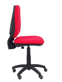 Modelo Elche CP - Silla de oficina ergonómica con mecanismo permanente, regulable en altura y ruedas de parqué - Asiento y respaldo tapizados en tejido BALI color rojo