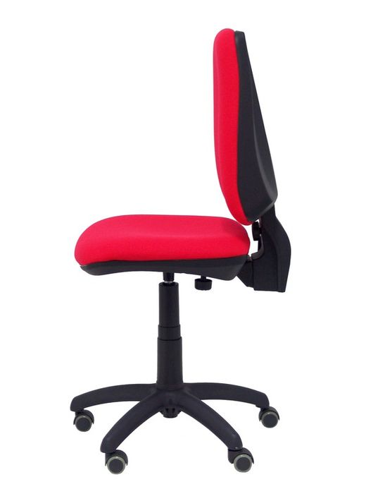 Modelo Elche CP - Silla de oficina ergonómica con mecanismo permanente, regulable en altura y ruedas de parqué - Asiento y respaldo tapizados en tejido BALI color rojo