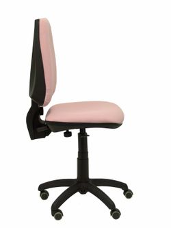 Modelo Elche CP - Silla de oficina ergonómica con mecanismo permanente, regulable en altura y ruedas de parqué - Asiento y respaldo tapizados en tejido BALI color rosa pálido