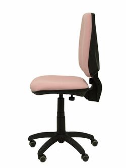 Modelo Elche CP - Silla de oficina ergonómica con mecanismo permanente, regulable en altura y ruedas de parqué - Asiento y respaldo tapizados en tejido BALI color rosa pálido