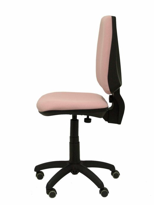 Modelo Elche CP - Silla de oficina ergonómica con mecanismo permanente, regulable en altura y ruedas de parqué - Asiento y respaldo tapizados en tejido BALI color rosa pálido