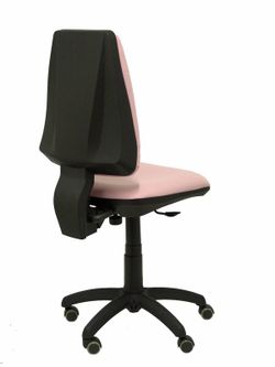 Modelo Elche CP - Silla de oficina ergonómica con mecanismo permanente, regulable en altura y ruedas de parqué - Asiento y respaldo tapizados en tejido BALI color rosa pálido