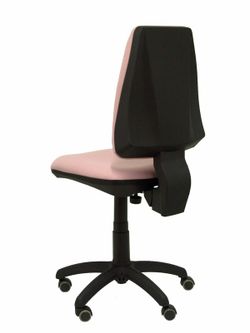 Modelo Elche CP - Silla de oficina ergonómica con mecanismo permanente, regulable en altura y ruedas de parqué - Asiento y respaldo tapizados en tejido BALI color rosa pálido
