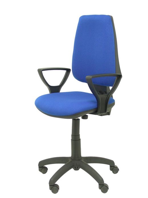 Modelo Elche CP - Silla de oficina ergonómica con mecanismo permanente y regulable en altura - Asiento y respaldo tapizados en tejido BALI color azul (BRAZOS FIJOS INCLUIDOS)