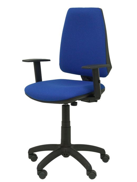 Modelo Elche CP - Silla de oficina ergonómica con mecanismo permanente y regulable en altura - Asiento y respaldo tapizados en tejido BALI color azul (BRAZOS REGULABLES EN ALTURA)
