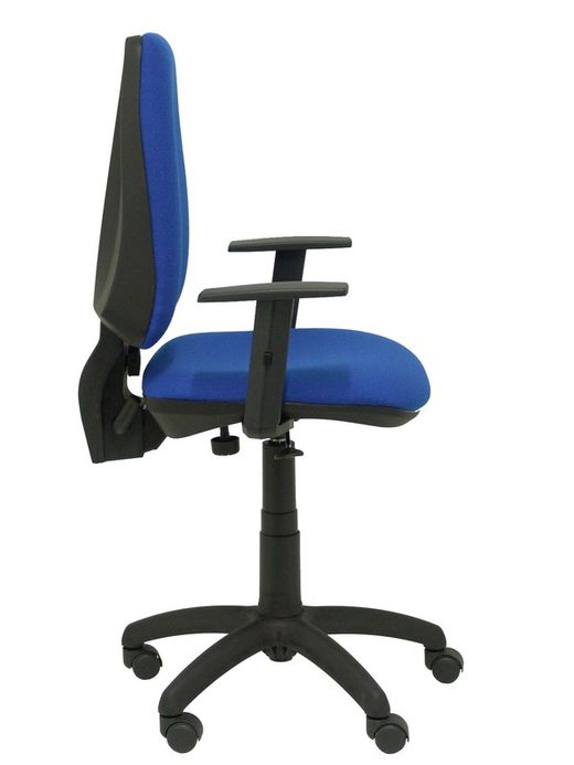 Modelo Elche CP - Silla de oficina ergonómica con mecanismo permanente y regulable en altura - Asiento y respaldo tapizados en tejido BALI color azul (BRAZOS REGULABLES EN ALTURA)