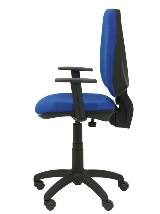 Modelo Elche CP - Silla de oficina ergonómica con mecanismo permanente y regulable en altura - Asiento y respaldo tapizados en tejido BALI color azul (BRAZOS REGULABLES EN ALTURA)