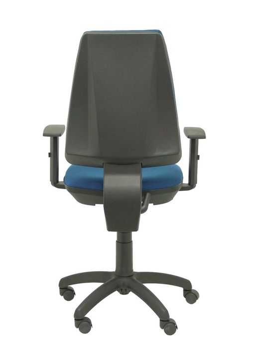 Modelo Elche CP - Silla de oficina ergonómica con mecanismo permanente y regulable en altura - Asiento y respaldo tapizados en tejido BALI color azul marino (BRAZOS REGULABLES EN ALTURA)