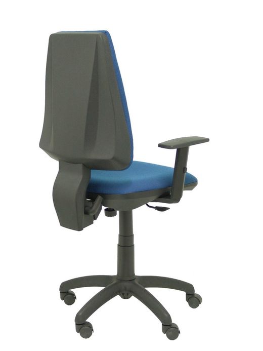Modelo Elche CP - Silla de oficina ergonómica con mecanismo permanente y regulable en altura - Asiento y respaldo tapizados en tejido BALI color azul marino (BRAZOS REGULABLES EN ALTURA)