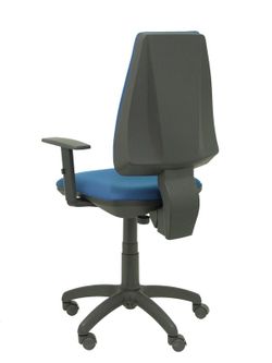 Modelo Elche CP - Silla de oficina ergonómica con mecanismo permanente y regulable en altura - Asiento y respaldo tapizados en tejido BALI color azul marino (BRAZOS REGULABLES EN ALTURA)