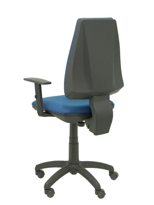 Modelo Elche CP - Silla de oficina ergonómica con mecanismo permanente y regulable en altura - Asiento y respaldo tapizados en tejido BALI color azul marino (BRAZOS REGULABLES EN ALTURA)