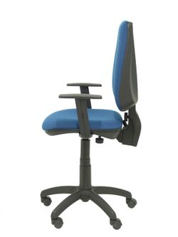 Modelo Elche CP - Silla de oficina ergonómica con mecanismo permanente y regulable en altura - Asiento y respaldo tapizados en tejido BALI color azul marino (BRAZOS REGULABLES EN ALTURA)