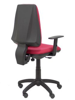 Modelo Elche CP - Silla de oficina ergonómica con mecanismo permanente y regulable en altura - Asiento y respaldo tapizados en tejido BALI color granate (BRAZOS REGULABLES EN ALTURA)