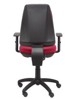 Modelo Elche CP - Silla de oficina ergonómica con mecanismo permanente y regulable en altura - Asiento y respaldo tapizados en tejido BALI color granate (BRAZOS REGULABLES EN ALTURA)