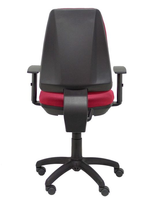 Modelo Elche CP - Silla de oficina ergonómica con mecanismo permanente y regulable en altura - Asiento y respaldo tapizados en tejido BALI color granate (BRAZOS REGULABLES EN ALTURA)