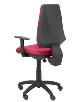 Modelo Elche CP - Silla de oficina ergonómica con mecanismo permanente y regulable en altura - Asiento y respaldo tapizados en tejido BALI color granate (BRAZOS REGULABLES EN ALTURA)