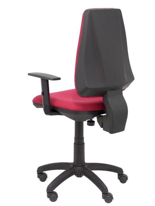 Modelo Elche CP - Silla de oficina ergonómica con mecanismo permanente y regulable en altura - Asiento y respaldo tapizados en tejido BALI color granate (BRAZOS REGULABLES EN ALTURA)