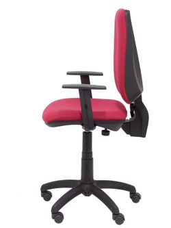 Modelo Elche CP - Silla de oficina ergonómica con mecanismo permanente y regulable en altura - Asiento y respaldo tapizados en tejido BALI color granate (BRAZOS REGULABLES EN ALTURA)