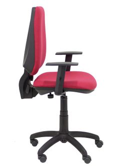 Modelo Elche CP - Silla de oficina ergonómica con mecanismo permanente y regulable en altura - Asiento y respaldo tapizados en tejido BALI color granate (BRAZOS REGULABLES EN ALTURA)