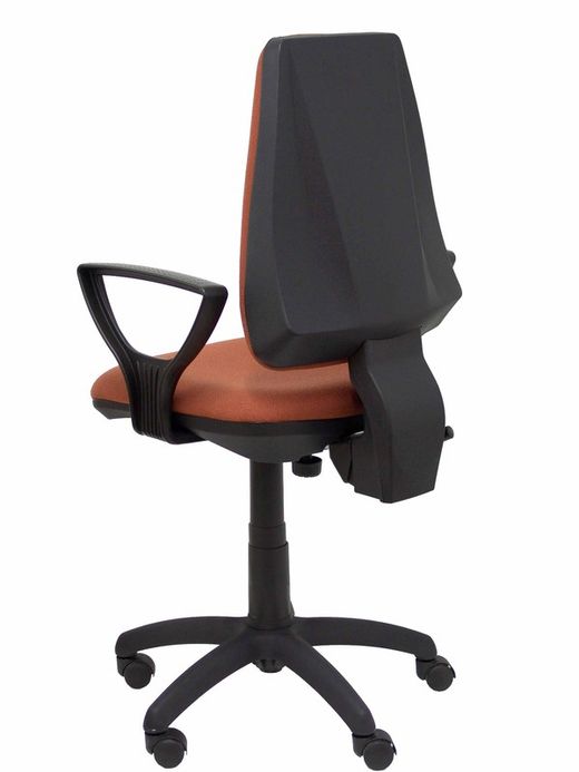 Modelo Elche CP - Silla de oficina ergonómica con mecanismo permanente y regulable en altura - Asiento y respaldo tapizados en tejido BALI color marrón (BRAZOS FIJOS INCLUIDOS)