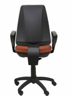 Modelo Elche CP - Silla de oficina ergonómica con mecanismo permanente y regulable en altura - Asiento y respaldo tapizados en tejido BALI color marrón (BRAZOS FIJOS INCLUIDOS)