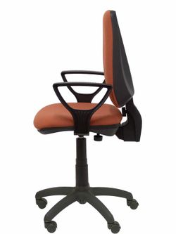 Modelo Elche CP - Silla de oficina ergonómica con mecanismo permanente y regulable en altura - Asiento y respaldo tapizados en tejido BALI color marrón (BRAZOS FIJOS INCLUIDOS)