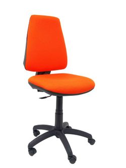 Modelo Elche CP - Silla de oficina ergonómica con mecanismo permanente y regulable en altura - Asiento y respaldo tapizados en tejido BALI color naranja.