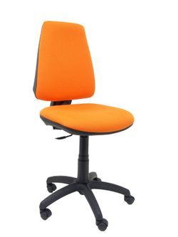 Modelo Elche CP - Silla de oficina ergonómica con mecanismo permanente y regulable en altura - Asiento y respaldo tapizados en tejido BALI color naranja