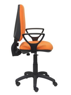 Modelo Elche CP - Silla de oficina ergonómica con mecanismo permanente y regulable en altura - Asiento y respaldo tapizados en tejido BALI color naranja (BRAZOS FIJOS INCLUIDOS)