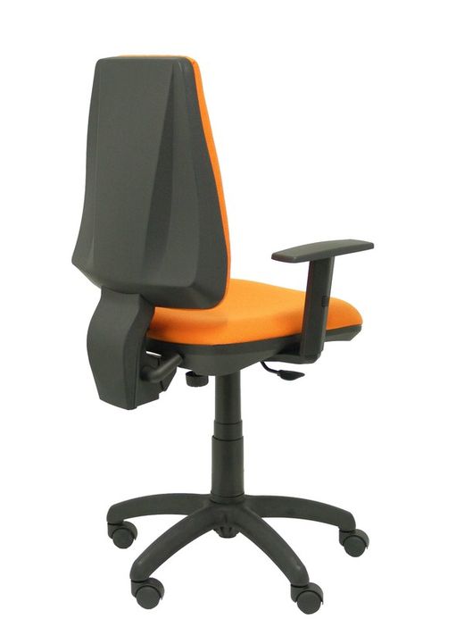 Modelo Elche CP - Silla de oficina ergonómica con mecanismo permanente y regulable en altura - Asiento y respaldo tapizados en tejido BALI color naranja (BRAZOS REGULABLES EN ALTURA)