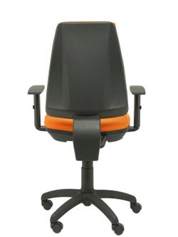 Modelo Elche CP - Silla de oficina ergonómica con mecanismo permanente y regulable en altura - Asiento y respaldo tapizados en tejido BALI color naranja (BRAZOS REGULABLES EN ALTURA)