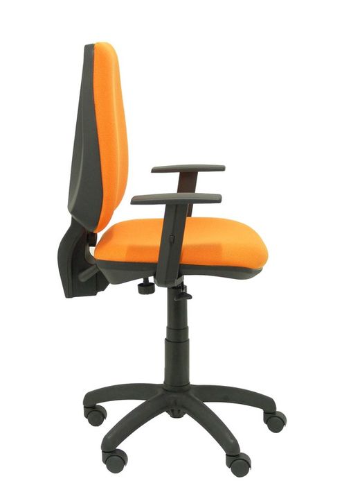 Modelo Elche CP - Silla de oficina ergonómica con mecanismo permanente y regulable en altura - Asiento y respaldo tapizados en tejido BALI color naranja (BRAZOS REGULABLES EN ALTURA)