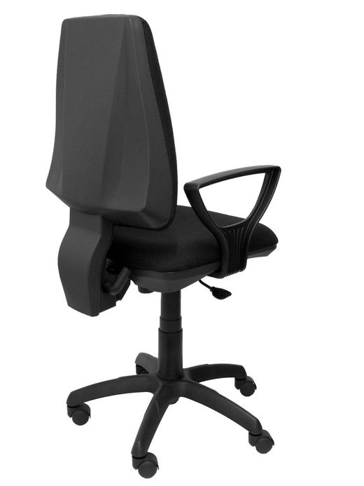 Modelo Elche CP - Silla de oficina ergonómica con mecanismo permanente y regulable en altura - Asiento y respaldo tapizados en tejido BALI color negro (BRAZOS FIJOS INCLUIDOS)