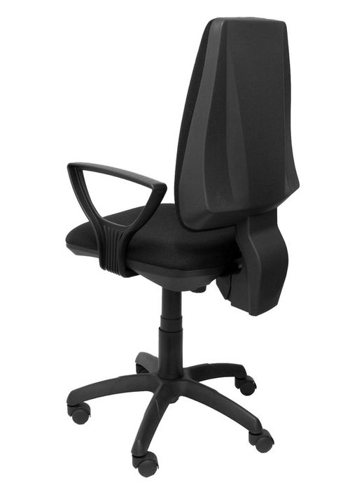 Modelo Elche CP - Silla de oficina ergonómica con mecanismo permanente y regulable en altura - Asiento y respaldo tapizados en tejido BALI color negro (BRAZOS FIJOS INCLUIDOS)
