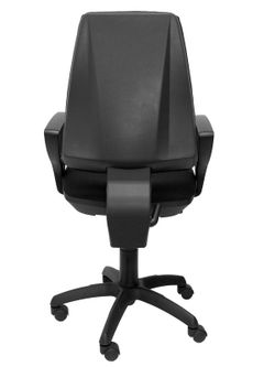 Modelo Elche CP - Silla de oficina ergonómica con mecanismo permanente y regulable en altura - Asiento y respaldo tapizados en tejido BALI color negro (BRAZOS FIJOS INCLUIDOS)