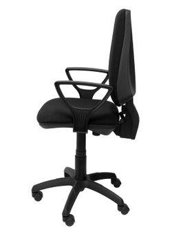 Modelo Elche CP - Silla de oficina ergonómica con mecanismo permanente y regulable en altura - Asiento y respaldo tapizados en tejido BALI color negro (BRAZOS FIJOS INCLUIDOS)