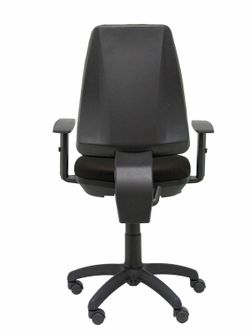 Modelo Elche CP - Silla de oficina ergonómica con mecanismo permanente y regulable en altura - Asiento y respaldo tapizados en tejido BALI color negro (BRAZOS REGULABLES EN ALTURA)
