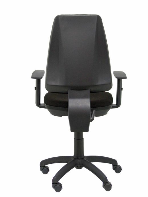 Modelo Elche CP - Silla de oficina ergonómica con mecanismo permanente y regulable en altura - Asiento y respaldo tapizados en tejido BALI color negro (BRAZOS REGULABLES EN ALTURA)