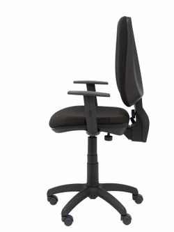 Modelo Elche CP - Silla de oficina ergonómica con mecanismo permanente y regulable en altura - Asiento y respaldo tapizados en tejido BALI color negro (BRAZOS REGULABLES EN ALTURA)