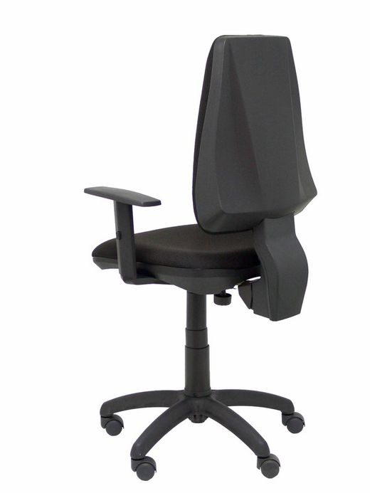 Modelo Elche CP - Silla de oficina ergonómica con mecanismo permanente y regulable en altura - Asiento y respaldo tapizados en tejido BALI color negro (BRAZOS REGULABLES EN ALTURA)