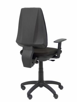 Modelo Elche CP - Silla de oficina ergonómica con mecanismo permanente y regulable en altura - Asiento y respaldo tapizados en tejido BALI color negro (BRAZOS REGULABLES EN ALTURA)